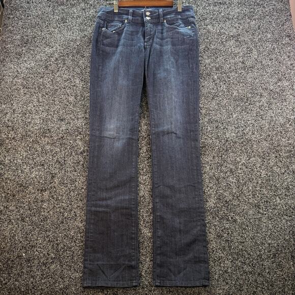 Paige Hidden Hills Straight Jeans Womens 29x32 Blue Denim Stretch Mid Western - Picture 1 of 9